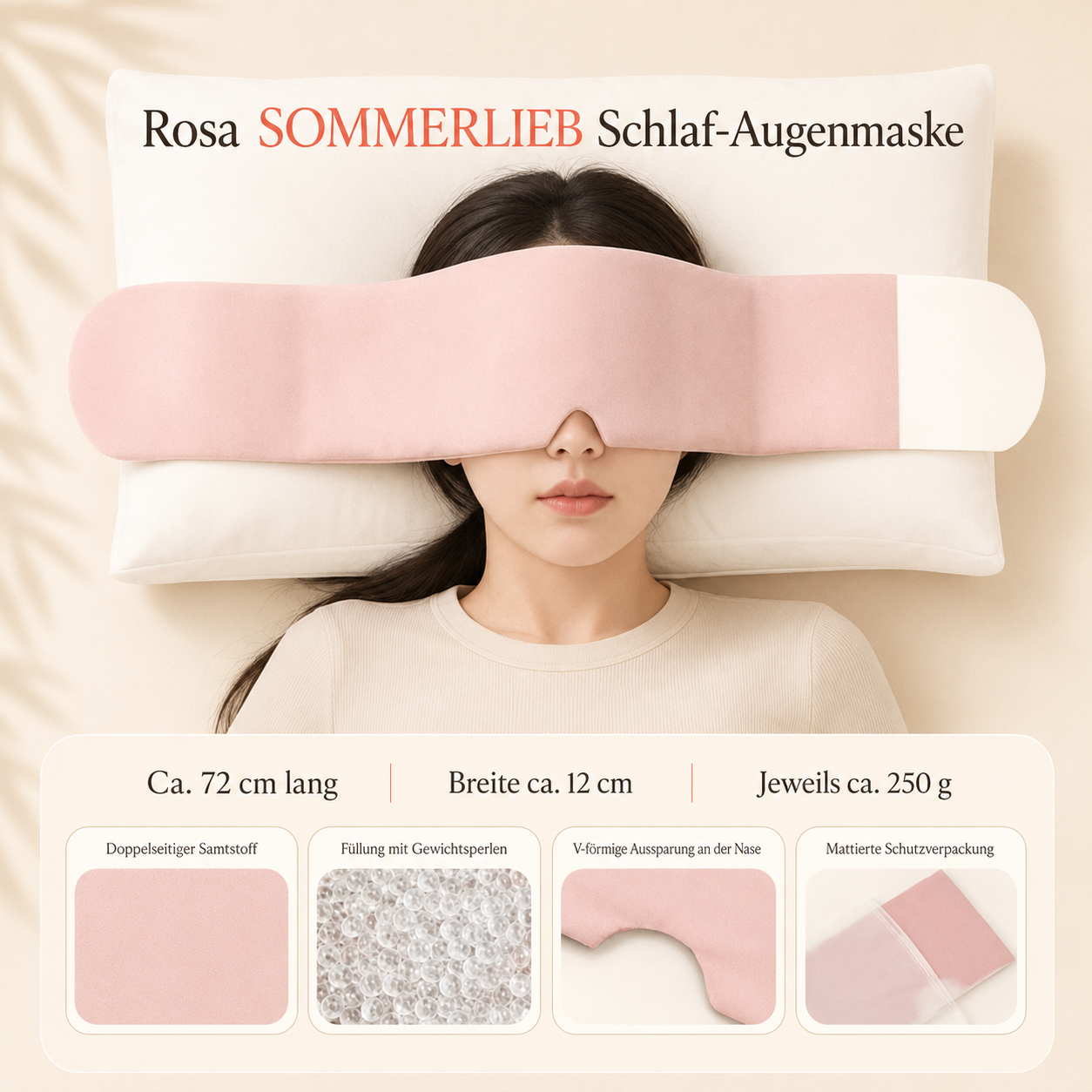 SOMMERLIEB Kühlende Schlafmaske – lichtdicht, sanfter Sitz