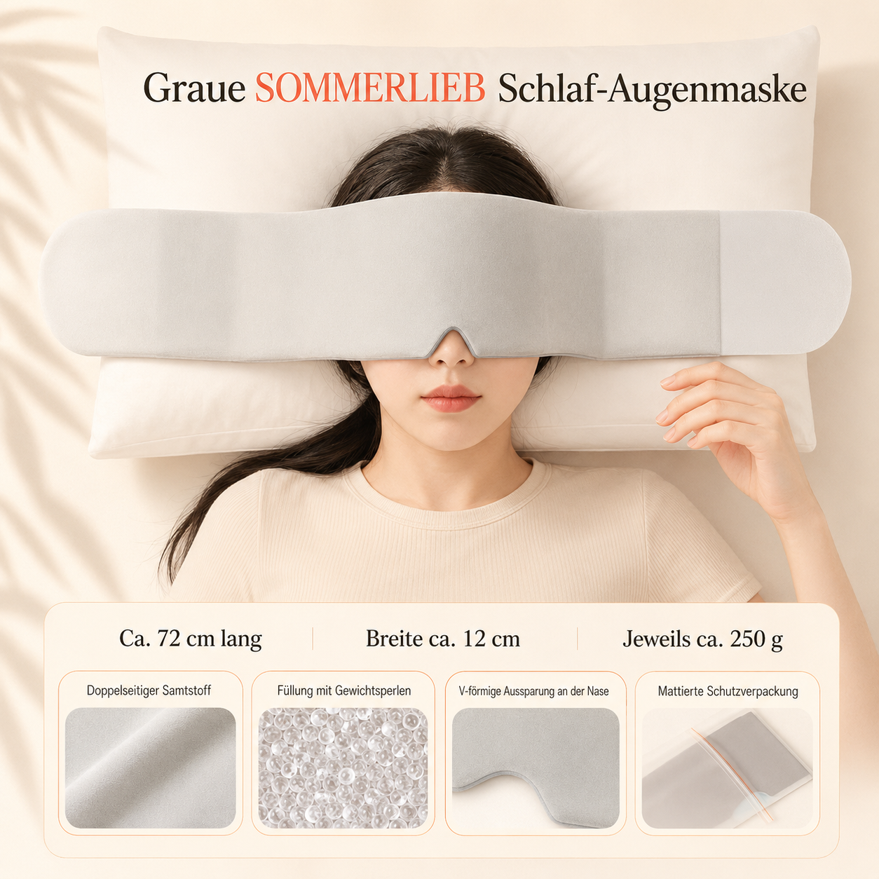 SOMMERLIEB Kühlende Schlafmaske – lichtdicht, sanfter Sitz