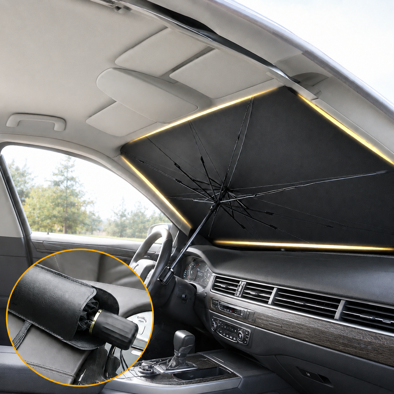 SOMMERLIEB Auto-Sonnenschutz Windschutzscheibe – faltbar, UV- & Hitzeschutz