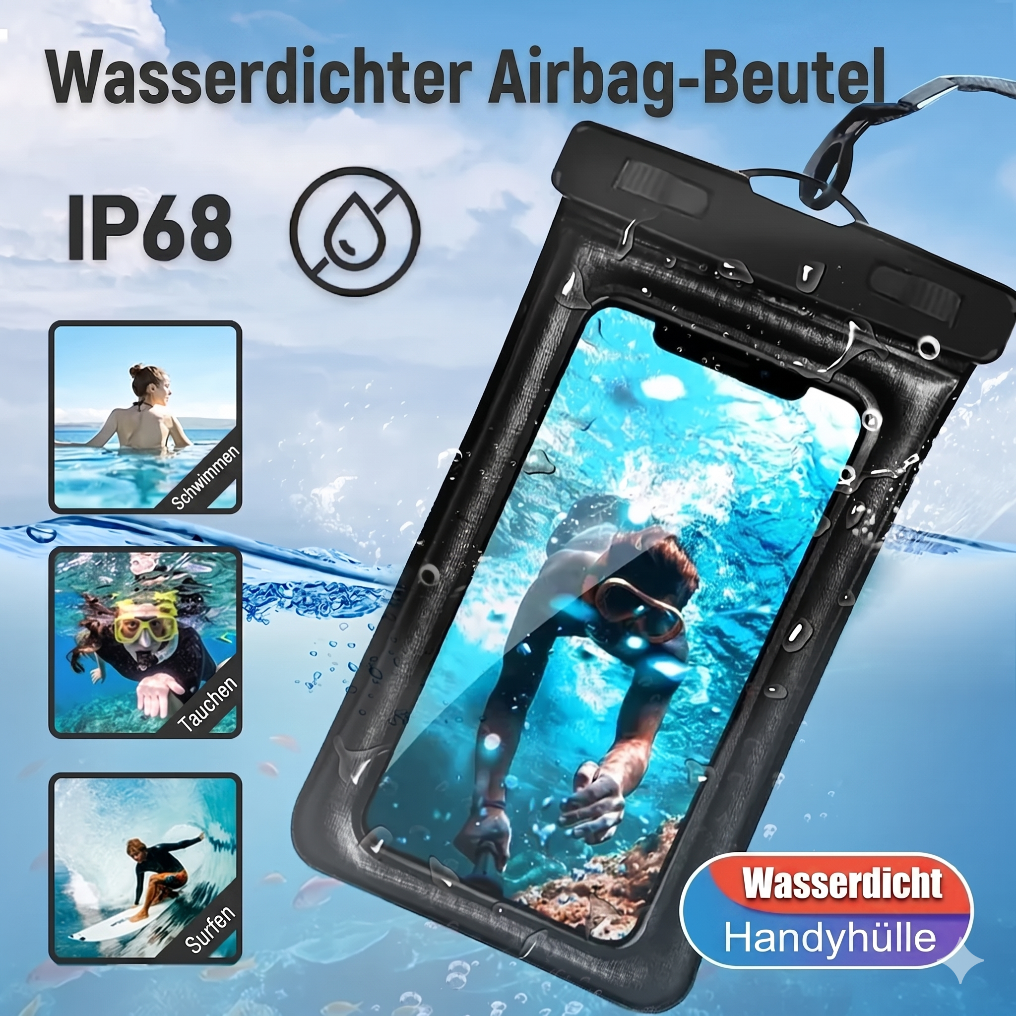 SOMMERLIEB Wasserdichte Handyhülle IP68