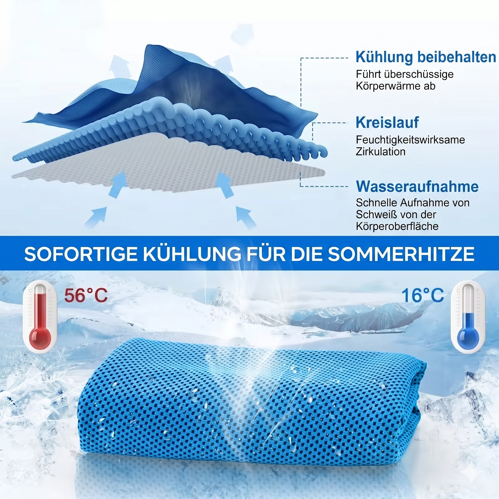 SOMMERLIEB Kühlhandtuch – Sofort kühl in Sekunden