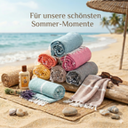 SOMMERLIEB XL Strandtuch 100×180 cm – Türkisches Peshtemal