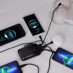 Premium Powerbank Schwarz – Lädt 5 Geräte gleichzeitig