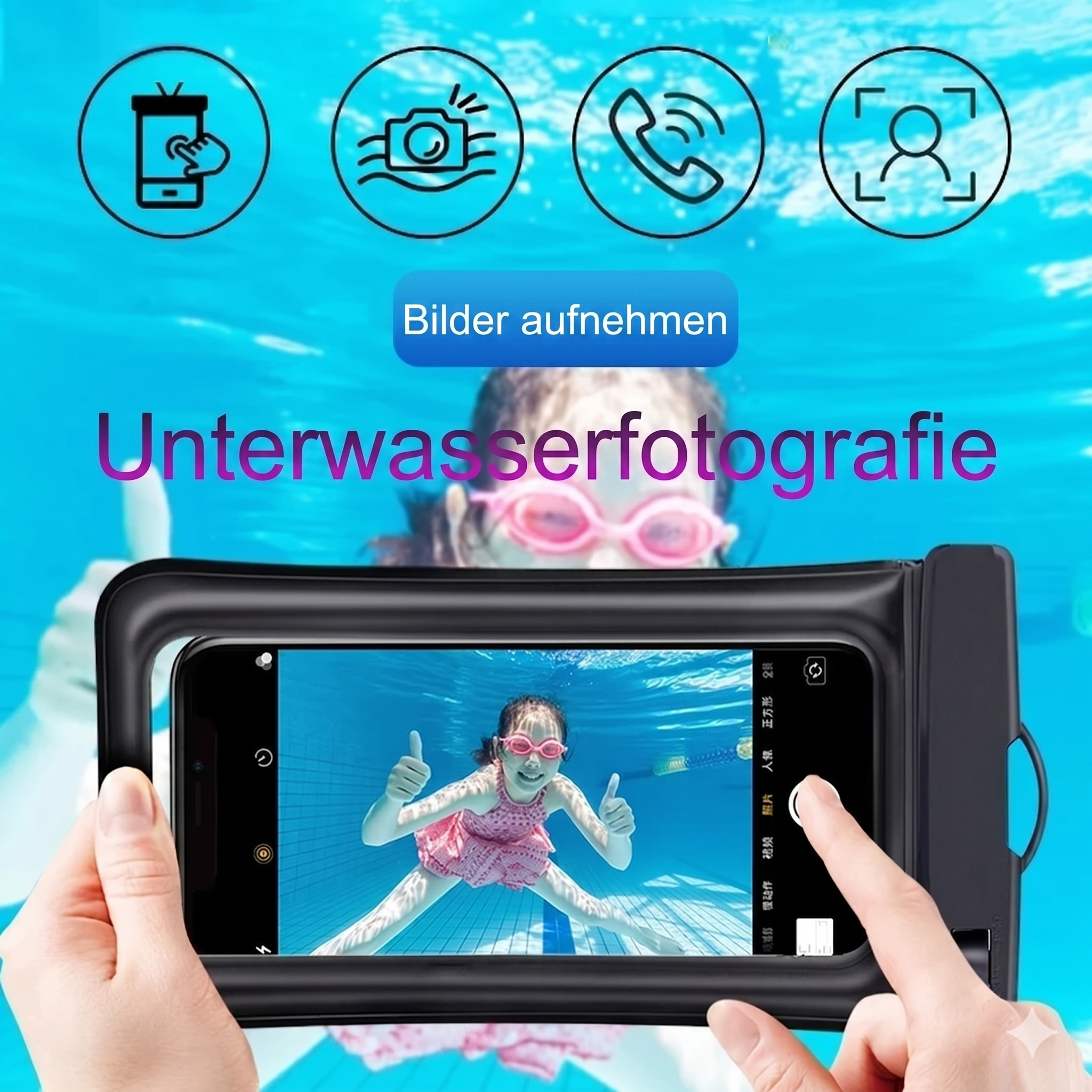 SOMMERLIEB Wasserdichte Handyhülle IP68