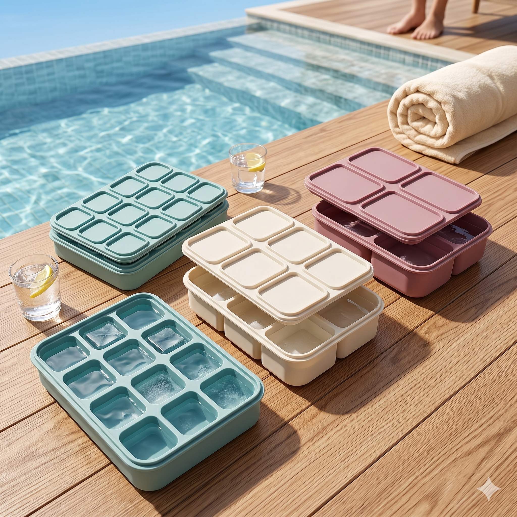 SOMMERLIEB Premium Silikon-Eiswürfelform mit Deckel