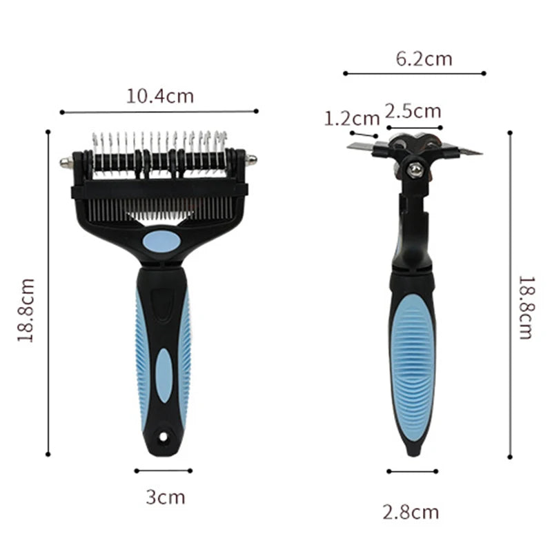 3-in-1 Fellpflege-Bürste für Hunde & Katzen – Unterwollbürste & Entfilzungstool