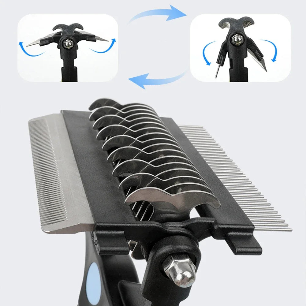 3-in-1 Fellpflege-Bürste für Hunde & Katzen – Unterwollbürste & Entfilzungstool
