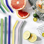 Glasstrohhalme 8er-Set – wiederverwendbare Trinkhalme für Sommer-Drinks & Cocktails