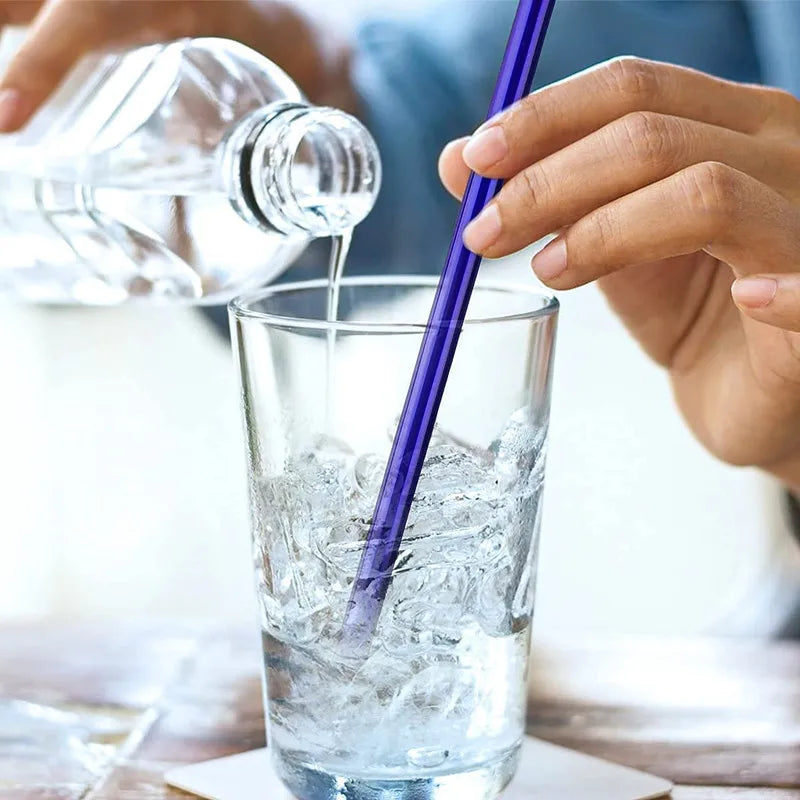 Glasstrohhalme 8er-Set – wiederverwendbare Trinkhalme für Sommer-Drinks & Cocktails
