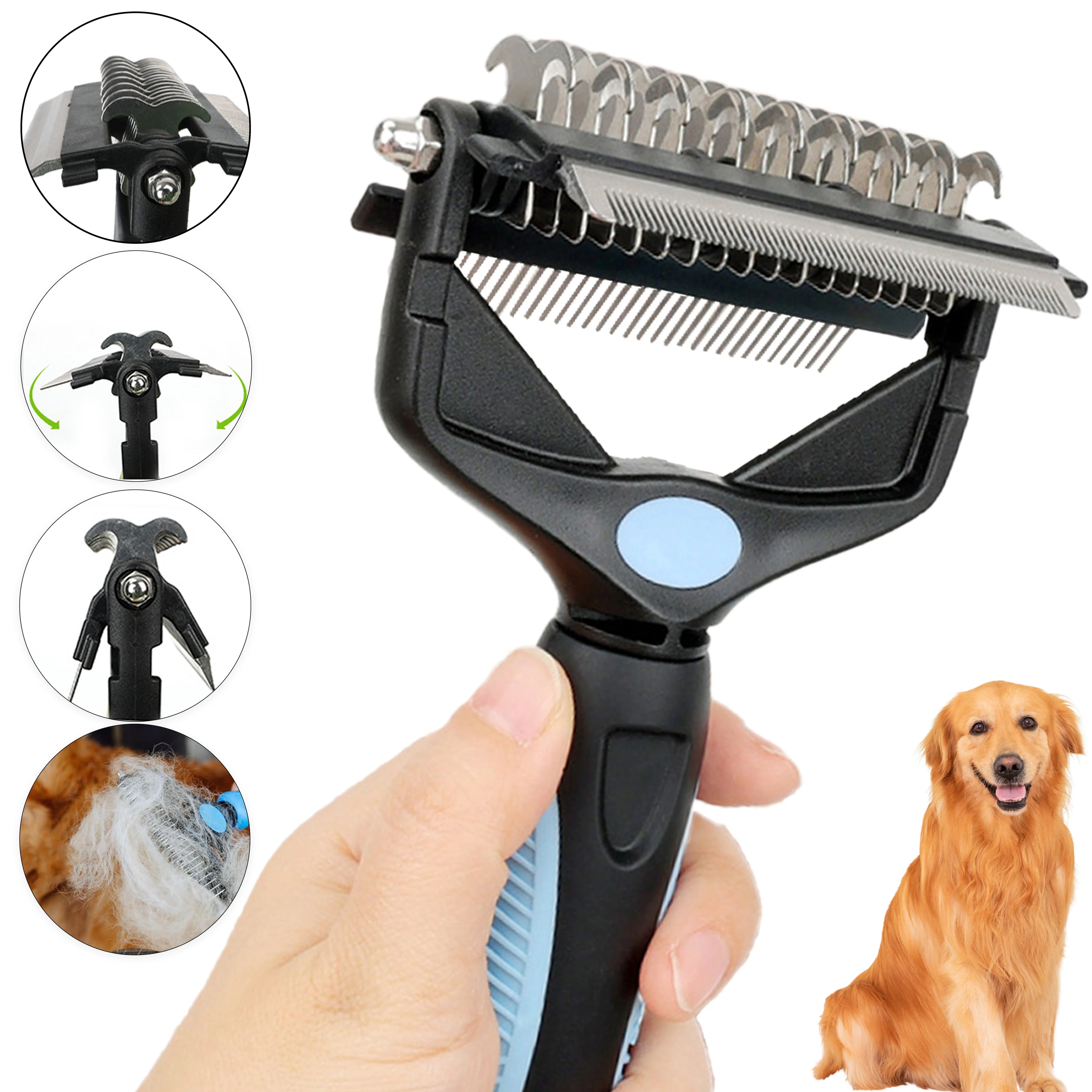 3-in-1 Fellpflege-Bürste für Hunde & Katzen – Unterwollbürste & Entfilzungstool